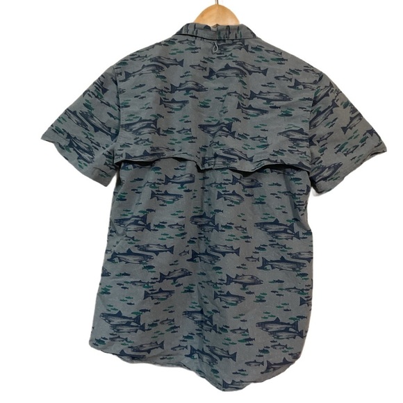 Tallwoods Vented Shirt Fishing Camping Blue Mesh Pockets  Button Front EUC - Picture 3 of 11